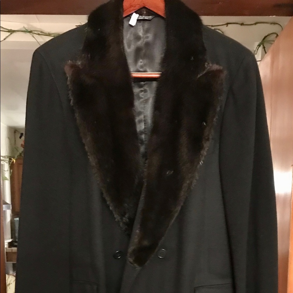 Men’s Nordstrom’s Italian Cashmere coat w/ fur.